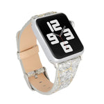Dây Đeo Đồng Hồ Da Thay Thế Đính Kim Sa Lấp Lánh, Dành Cho Apple Watch 5 & 4 44mm / 3 & 2 & 1 42mm, Dành Cho Apple Watch Series 7 41mm / 6 & SE & 5 & 4 40mm / 3 & 2 & 1 38mm, Dành Cho Apple Watch Series 8&7 41mm / SE 2&6&SE&5&4 40mm / 3&2&1 38mm