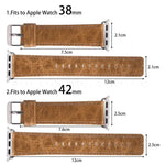 Dây Đeo Đồng Hồ Da Thật Họa Tiết Da Ngựa Điên Retro Đuôi Tròn Thay Thế, Dành Cho Apple Watch 5 & 4 44mm / 3 & 2 & 1 42mm, Dành Cho Apple Watch Series 7 41mm / 6 & SE & 5 & 4 40mm / 3 & 2 & 1 38mm