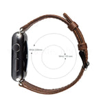 Dây Đeo Đồng Hồ Da Thật Họa Tiết Da Ngựa Điên Retro Đuôi Tròn Thay Thế, Dành Cho Apple Watch 5 & 4 44mm / 3 & 2 & 1 42mm, Dành Cho Apple Watch Series 7 41mm / 6 & SE & 5 & 4 40mm / 3 & 2 & 1 38mm