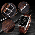 Dây Đeo Đồng Hồ Da Thật Họa Tiết Da Ngựa Điên Retro Đuôi Tròn Thay Thế, Dành Cho Apple Watch 5 & 4 44mm / 3 & 2 & 1 42mm, Dành Cho Apple Watch Series 7 41mm / 6 & SE & 5 & 4 40mm / 3 & 2 & 1 38mm