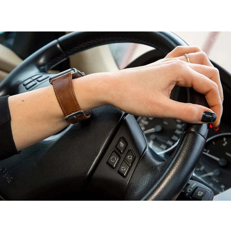 Dây Đeo Đồng Hồ Da Thật Họa Tiết Da Ngựa Điên Retro Đuôi Tròn Thay Thế, Dành Cho Apple Watch 5 & 4 44mm / 3 & 2 & 1 42mm, Dành Cho Apple Watch Series 7 41mm / 6 & SE & 5 & 4 40mm / 3 & 2 & 1 38mm