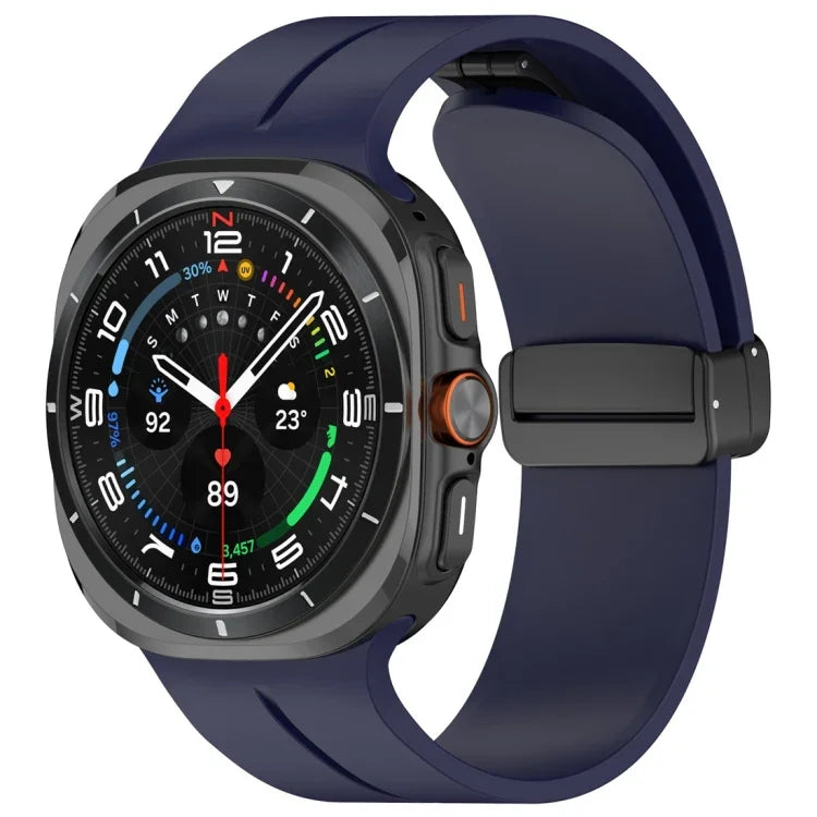 Magnetic Folding Buckle Silicone Watch Band, For Samsung Galaxy Watch Ultra 47mm / Ultra 2025