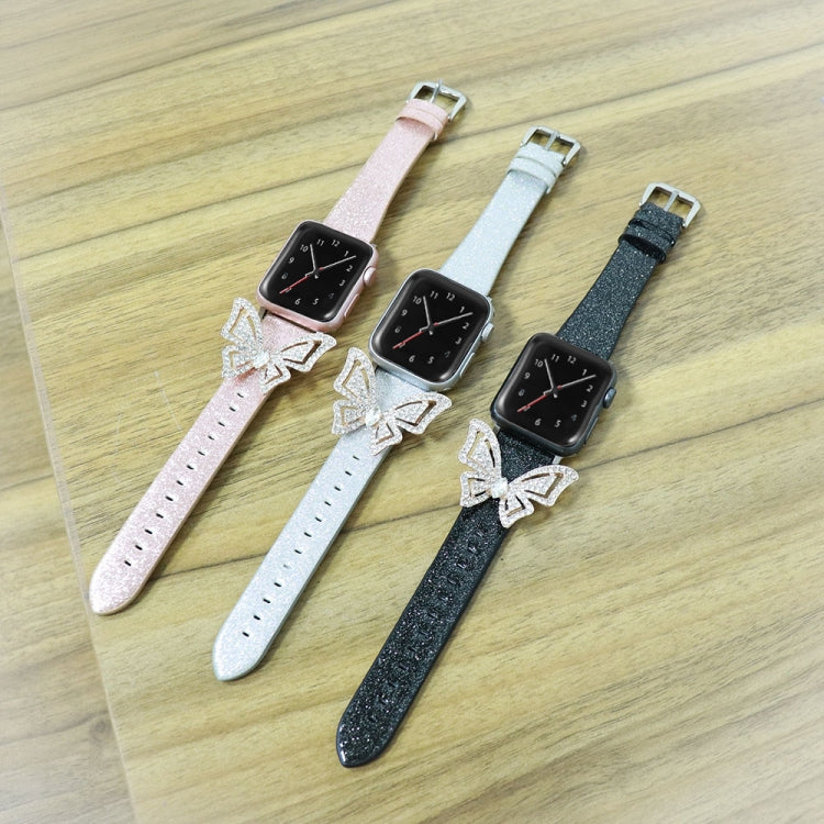 Dây Đeo Đồng Hồ Thay Thế Nơ Đính Kim Cương Lấp Lánh, Dành Cho Apple Watch 5 & 4 44mm / 3 & 2 & 1 42mm