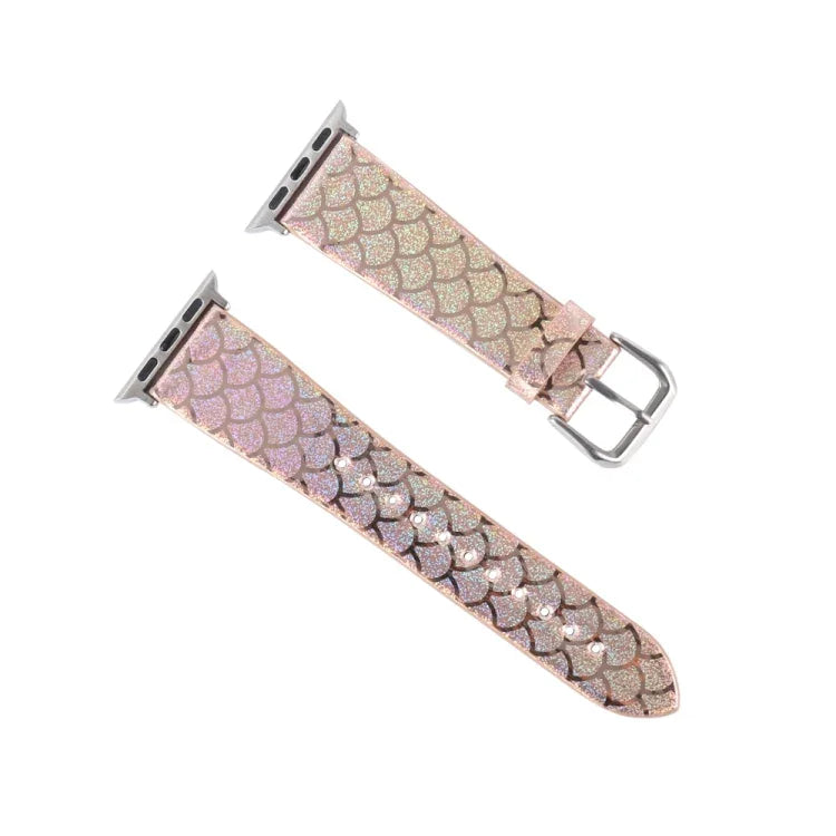 Dây đồng hồ thay thế họa tiết vảy cá lấp lánh đổi màu, dành cho Apple Watch 5 & 4 40mm / 3 & 2 & 1 38mm, dành cho Apple Watch 5 & 4 44mm / 3 & 2 & 1 42mm