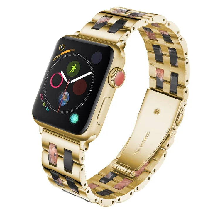 Dây đeo đồng hồ bằng thép không gỉ + nhựa, dành cho Apple Watch 5 & 4 44mm / 3 & 2 & 1 42mm, dành cho Apple Watch Series 8&7 41mm / SE 2&6&SE&5&4 40mm / 3&2&1 38mm, dành cho Apple Watch Series 7 41mm / 6 & SE & 5 & 4 40mm / 3 & 2 & 1 38mm