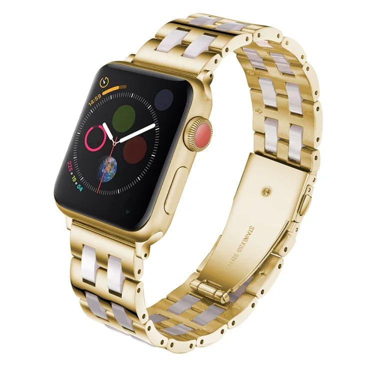 Dây đeo đồng hồ bằng thép không gỉ + nhựa, dành cho Apple Watch 5 & 4 44mm / 3 & 2 & 1 42mm, dành cho Apple Watch Series 8&7 41mm / SE 2&6&SE&5&4 40mm / 3&2&1 38mm, dành cho Apple Watch Series 7 41mm / 6 & SE & 5 & 4 40mm / 3 & 2 & 1 38mm