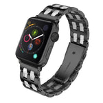 Dây đeo đồng hồ bằng thép không gỉ + nhựa, dành cho Apple Watch 5 & 4 44mm / 3 & 2 & 1 42mm, dành cho Apple Watch Series 8&7 41mm / SE 2&6&SE&5&4 40mm / 3&2&1 38mm, dành cho Apple Watch Series 7 41mm / 6 & SE & 5 & 4 40mm / 3 & 2 & 1 38mm