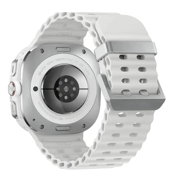 Dây đồng hồ silicone khóa đôi bạc Ocean, cho Samsung Galaxy Watch Ultra 47mm / Ultra 2025