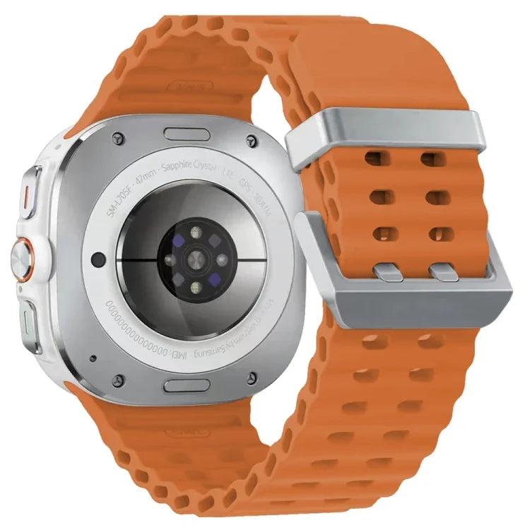 Dây đồng hồ silicone khóa đôi bạc Ocean, cho Samsung Galaxy Watch Ultra 47mm / Ultra 2025