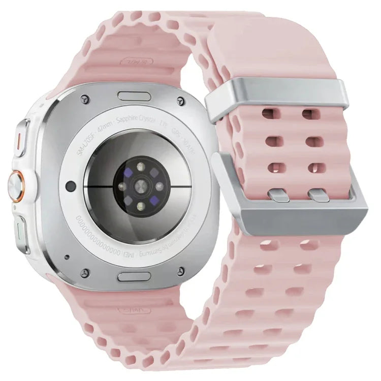 Dây đồng hồ silicone khóa đôi bạc Ocean, cho Samsung Galaxy Watch Ultra 47mm / Ultra 2025