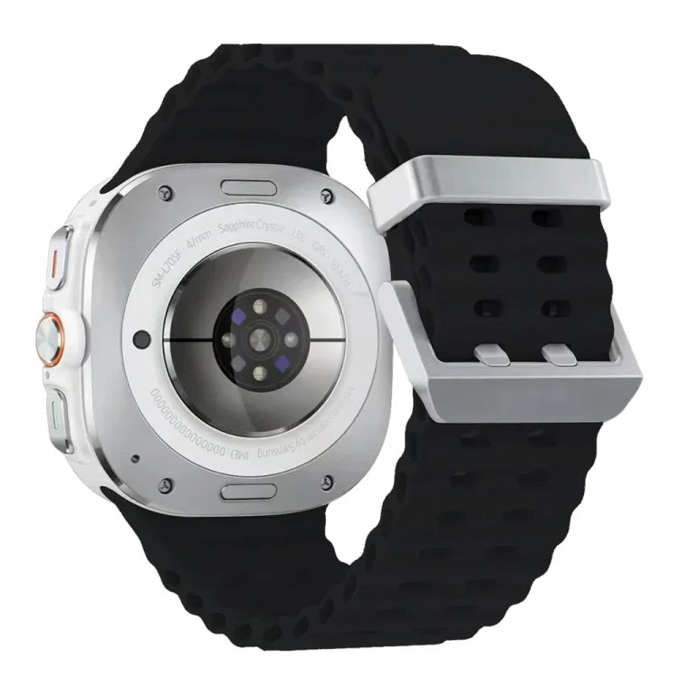 Dây đồng hồ silicone khóa đôi bạc Ocean, cho Samsung Galaxy Watch Ultra 47mm / Ultra 2025