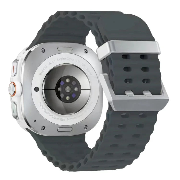 Dây đồng hồ silicone khóa đôi bạc Ocean, cho Samsung Galaxy Watch Ultra 47mm / Ultra 2025