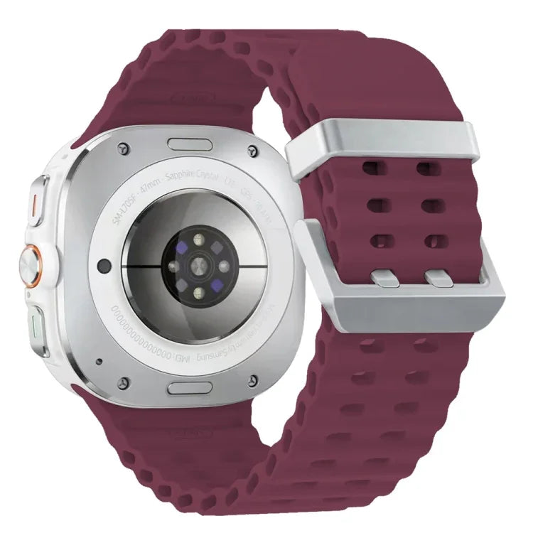 Dây đồng hồ silicone khóa đôi bạc Ocean, cho Samsung Galaxy Watch Ultra 47mm / Ultra 2025