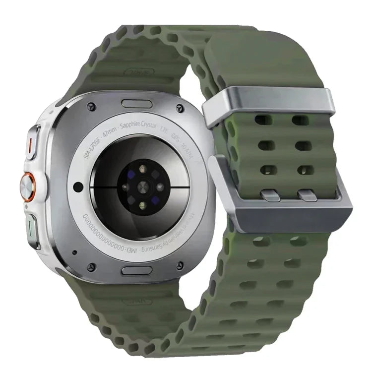 Dây đồng hồ silicone khóa đôi bạc Ocean, cho Samsung Galaxy Watch Ultra 47mm / Ultra 2025