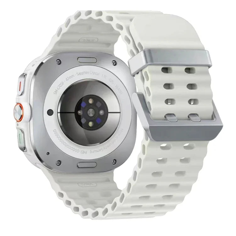 Dây đồng hồ silicone khóa đôi bạc Ocean, cho Samsung Galaxy Watch Ultra 47mm / Ultra 2025
