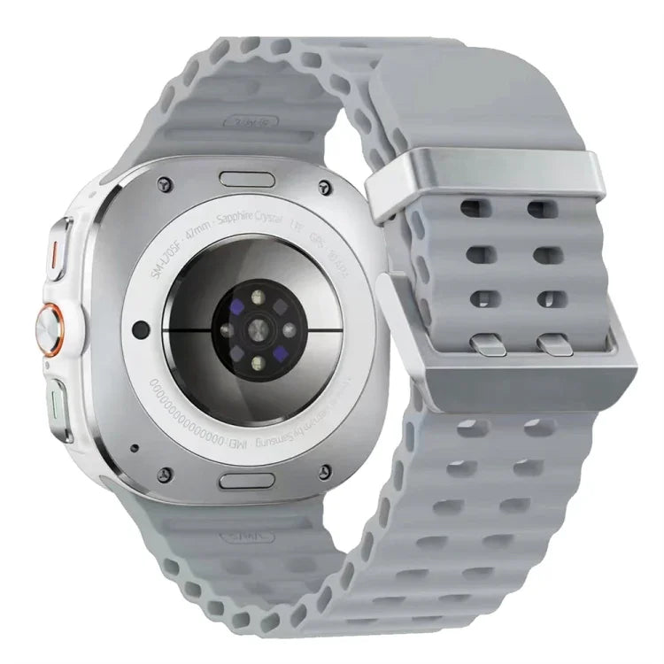 Dây đồng hồ silicone khóa đôi bạc Ocean, cho Samsung Galaxy Watch Ultra 47mm / Ultra 2025
