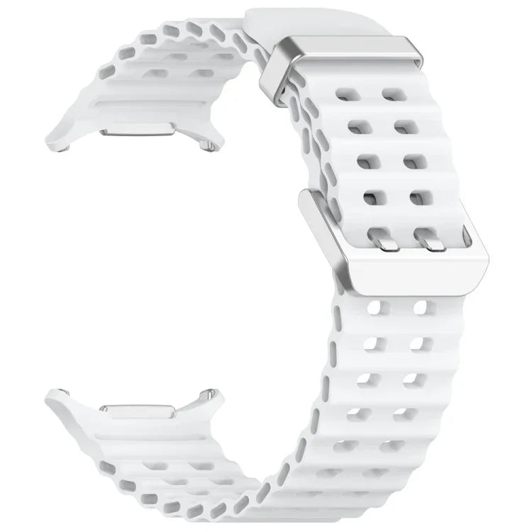 Dây đồng hồ silicone khóa đôi bạc Ocean, cho Samsung Galaxy Watch Ultra 47mm / Ultra 2025