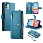 Nine Card-slot Zipper Wallet Bag Leather Phone Case, For iPhone 11 Pro Max, For iPhone 11, For iPhone 11 Pro