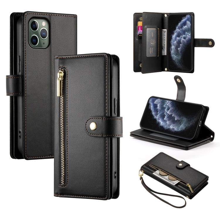 Nine Card-slot Zipper Wallet Bag Leather Phone Case, For iPhone 11 Pro Max, For iPhone 11, For iPhone 11 Pro