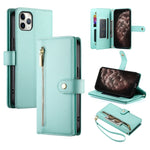 Nine Card-slot Zipper Wallet Bag Leather Phone Case, For iPhone 11 Pro Max, For iPhone 11, For iPhone 11 Pro