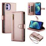 Nine Card-slot Zipper Wallet Bag Leather Phone Case, For iPhone 14 Pro Max, For iPhone 13 Pro Max, For iPhone 13 Pro, For iPhone 13, For iPhone 13 mini, For iPhone 12 / 12 Pro, For iPhone 12 Pro Max, For iPhone 12 mini