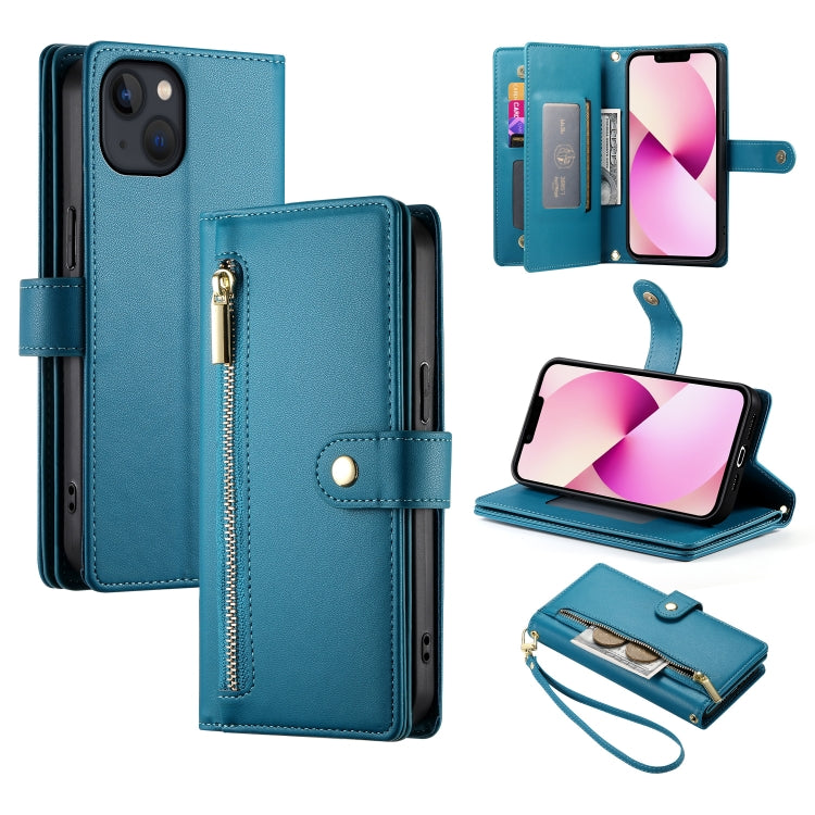 Nine Card-slot Zipper Wallet Bag Leather Phone Case, For iPhone 14 Pro Max, For iPhone 13 Pro Max, For iPhone 13 Pro, For iPhone 13, For iPhone 13 mini, For iPhone 12 / 12 Pro, For iPhone 12 Pro Max, For iPhone 12 mini