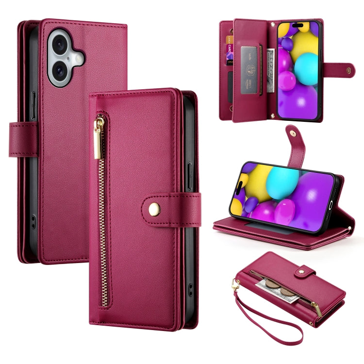Ví da có khóa kéo và 9 khe đựng thẻ, Ốp lưng điện thoại, Dành cho iPhone 17 Pro Max, Dành cho iPhone 17 Pro, Dành cho iPhone 17, Dành cho iPhone Air, Dành cho iPhone 16e, Dành cho iPhone 16 Pro Max, Dành cho iPhone 16 Pro, Dành cho iPhone 16 Plus