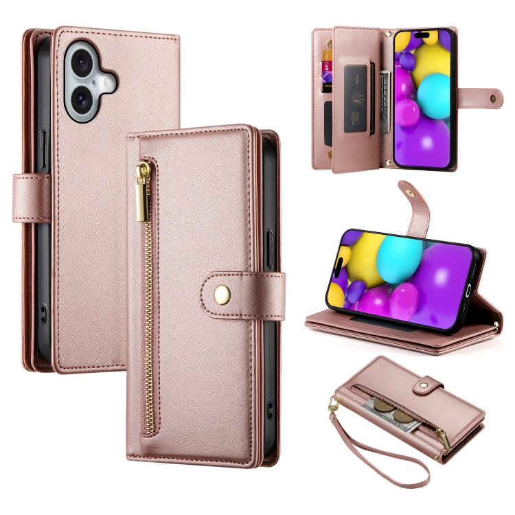 Ví da có khóa kéo và 9 khe đựng thẻ, Ốp lưng điện thoại, Dành cho iPhone 17 Pro Max, Dành cho iPhone 17 Pro, Dành cho iPhone 17, Dành cho iPhone Air, Dành cho iPhone 16e, Dành cho iPhone 16 Pro Max, Dành cho iPhone 16 Pro, Dành cho iPhone 16 Plus