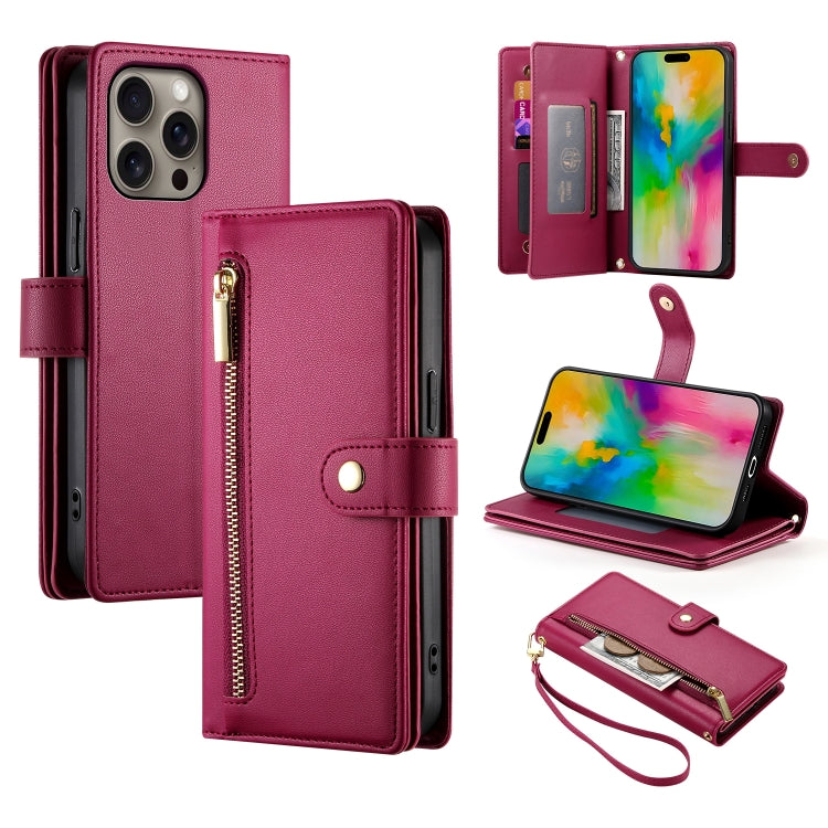 Ví da có khóa kéo và 9 khe đựng thẻ, Ốp lưng điện thoại, Dành cho iPhone 17 Pro Max, Dành cho iPhone 17 Pro, Dành cho iPhone 17, Dành cho iPhone Air, Dành cho iPhone 16e, Dành cho iPhone 16 Pro Max, Dành cho iPhone 16 Pro, Dành cho iPhone 16 Plus