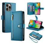 Ví da có khóa kéo và 9 khe đựng thẻ, Ốp lưng điện thoại, Dành cho iPhone 17 Pro Max, Dành cho iPhone 17 Pro, Dành cho iPhone 17, Dành cho iPhone Air, Dành cho iPhone 16e, Dành cho iPhone 16 Pro Max, Dành cho iPhone 16 Pro, Dành cho iPhone 16 Plus