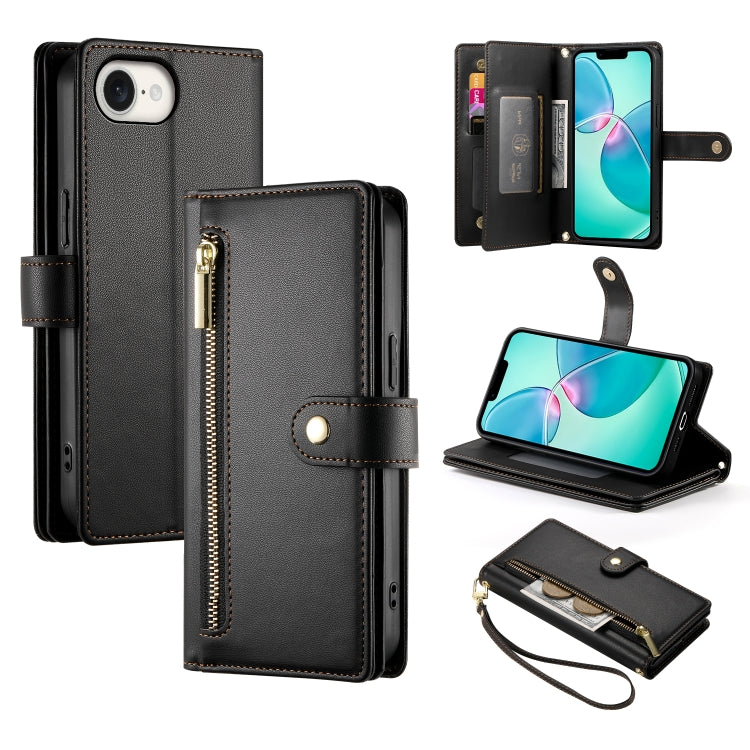 Ví da có khóa kéo và 9 khe đựng thẻ, Ốp lưng điện thoại, Dành cho iPhone 17 Pro Max, Dành cho iPhone 17 Pro, Dành cho iPhone 17, Dành cho iPhone Air, Dành cho iPhone 16e, Dành cho iPhone 16 Pro Max, Dành cho iPhone 16 Pro, Dành cho iPhone 16 Plus