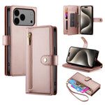 Ví da có khóa kéo và 9 khe đựng thẻ, Ốp lưng điện thoại, Dành cho iPhone 17 Pro Max, Dành cho iPhone 17 Pro, Dành cho iPhone 17, Dành cho iPhone Air, Dành cho iPhone 16e, Dành cho iPhone 16 Pro Max, Dành cho iPhone 16 Pro, Dành cho iPhone 16 Plus