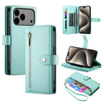 Ví da có khóa kéo và 9 khe đựng thẻ, Ốp lưng điện thoại, Dành cho iPhone 17 Pro Max, Dành cho iPhone 17 Pro, Dành cho iPhone 17, Dành cho iPhone Air, Dành cho iPhone 16e, Dành cho iPhone 16 Pro Max, Dành cho iPhone 16 Pro, Dành cho iPhone 16 Plus