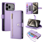 Ví da có khóa kéo và 9 khe đựng thẻ, Ốp lưng điện thoại, Dành cho iPhone 17 Pro Max, Dành cho iPhone 17 Pro, Dành cho iPhone 17, Dành cho iPhone Air, Dành cho iPhone 16e, Dành cho iPhone 16 Pro Max, Dành cho iPhone 16 Pro, Dành cho iPhone 16 Plus