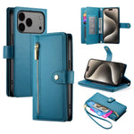 Ví da có khóa kéo và 9 khe đựng thẻ, Ốp lưng điện thoại, Dành cho iPhone 17 Pro Max, Dành cho iPhone 17 Pro, Dành cho iPhone 17, Dành cho iPhone Air, Dành cho iPhone 16e, Dành cho iPhone 16 Pro Max, Dành cho iPhone 16 Pro, Dành cho iPhone 16 Plus