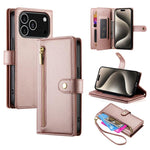 Ví da có khóa kéo và 9 khe đựng thẻ, Ốp lưng điện thoại, Dành cho iPhone 17 Pro Max, Dành cho iPhone 17 Pro, Dành cho iPhone 17, Dành cho iPhone Air, Dành cho iPhone 16e, Dành cho iPhone 16 Pro Max, Dành cho iPhone 16 Pro, Dành cho iPhone 16 Plus