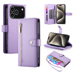 Ví da có khóa kéo và 9 khe đựng thẻ, Ốp lưng điện thoại, Dành cho iPhone 17 Pro Max, Dành cho iPhone 17 Pro, Dành cho iPhone 17, Dành cho iPhone Air, Dành cho iPhone 16e, Dành cho iPhone 16 Pro Max, Dành cho iPhone 16 Pro, Dành cho iPhone 16 Plus