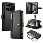 Ví da có khóa kéo và 9 khe đựng thẻ, Ốp lưng điện thoại, Dành cho iPhone 17 Pro Max, Dành cho iPhone 17 Pro, Dành cho iPhone 17, Dành cho iPhone Air, Dành cho iPhone 16e, Dành cho iPhone 16 Pro Max, Dành cho iPhone 16 Pro, Dành cho iPhone 16 Plus