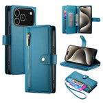 Ví da có khóa kéo và 9 khe đựng thẻ, Ốp lưng điện thoại, Dành cho iPhone 17 Pro Max, Dành cho iPhone 17 Pro, Dành cho iPhone 17, Dành cho iPhone Air, Dành cho iPhone 16e, Dành cho iPhone 16 Pro Max, Dành cho iPhone 16 Pro, Dành cho iPhone 16 Plus