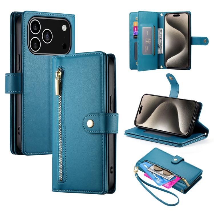 Ví da có khóa kéo và 9 khe đựng thẻ, Ốp lưng điện thoại, Dành cho iPhone 17 Pro Max, Dành cho iPhone 17 Pro, Dành cho iPhone 17, Dành cho iPhone Air, Dành cho iPhone 16e, Dành cho iPhone 16 Pro Max, Dành cho iPhone 16 Pro, Dành cho iPhone 16 Plus