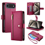 Ví da có khóa kéo và 9 khe đựng thẻ, Ốp lưng điện thoại, Dành cho iPhone 17 Pro Max, Dành cho iPhone 17 Pro, Dành cho iPhone 17, Dành cho iPhone Air, Dành cho iPhone 16e, Dành cho iPhone 16 Pro Max, Dành cho iPhone 16 Pro, Dành cho iPhone 16 Plus
