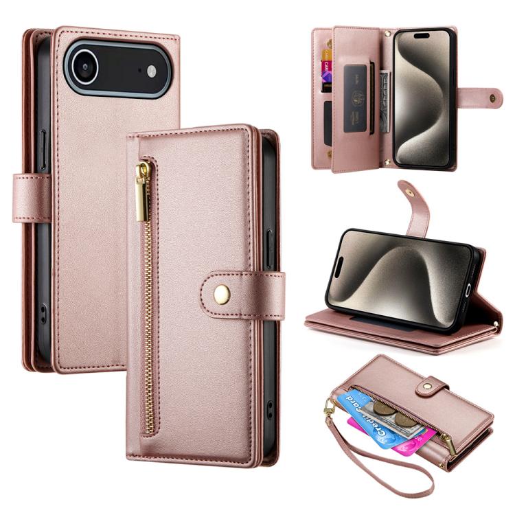 Ví da có khóa kéo và 9 khe đựng thẻ, Ốp lưng điện thoại, Dành cho iPhone 17 Pro Max, Dành cho iPhone 17 Pro, Dành cho iPhone 17, Dành cho iPhone Air, Dành cho iPhone 16e, Dành cho iPhone 16 Pro Max, Dành cho iPhone 16 Pro, Dành cho iPhone 16 Plus