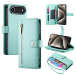 Ví da có khóa kéo và 9 khe đựng thẻ, Ốp lưng điện thoại, Dành cho iPhone 17 Pro Max, Dành cho iPhone 17 Pro, Dành cho iPhone 17, Dành cho iPhone Air, Dành cho iPhone 16e, Dành cho iPhone 16 Pro Max, Dành cho iPhone 16 Pro, Dành cho iPhone 16 Plus