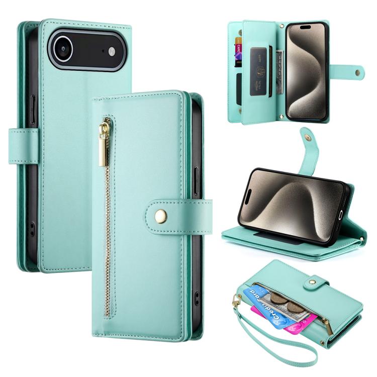 Ví da có khóa kéo và 9 khe đựng thẻ, Ốp lưng điện thoại, Dành cho iPhone 17 Pro Max, Dành cho iPhone 17 Pro, Dành cho iPhone 17, Dành cho iPhone Air, Dành cho iPhone 16e, Dành cho iPhone 16 Pro Max, Dành cho iPhone 16 Pro, Dành cho iPhone 16 Plus