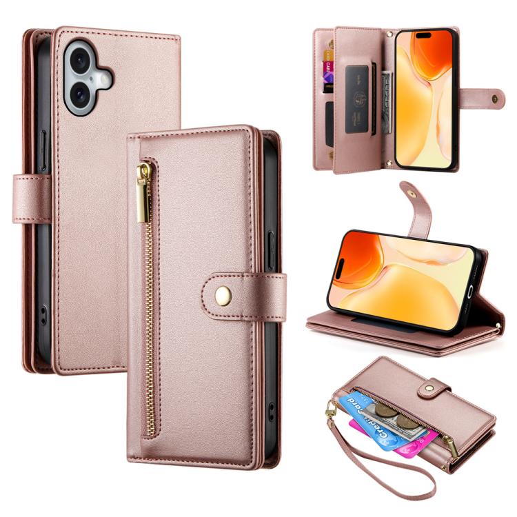 Ví da có khóa kéo và 9 khe đựng thẻ, Ốp lưng điện thoại, Dành cho iPhone 17 Pro Max, Dành cho iPhone 17 Pro, Dành cho iPhone 17, Dành cho iPhone Air, Dành cho iPhone 16e, Dành cho iPhone 16 Pro Max, Dành cho iPhone 16 Pro, Dành cho iPhone 16 Plus