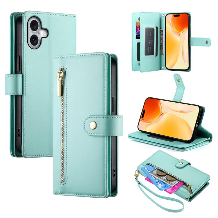 Ví da có khóa kéo và 9 khe đựng thẻ, Ốp lưng điện thoại, Dành cho iPhone 17 Pro Max, Dành cho iPhone 17 Pro, Dành cho iPhone 17, Dành cho iPhone Air, Dành cho iPhone 16e, Dành cho iPhone 16 Pro Max, Dành cho iPhone 16 Pro, Dành cho iPhone 16 Plus