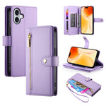 Ví da có khóa kéo và 9 khe đựng thẻ, Ốp lưng điện thoại, Dành cho iPhone 17 Pro Max, Dành cho iPhone 17 Pro, Dành cho iPhone 17, Dành cho iPhone Air, Dành cho iPhone 16e, Dành cho iPhone 16 Pro Max, Dành cho iPhone 16 Pro, Dành cho iPhone 16 Plus