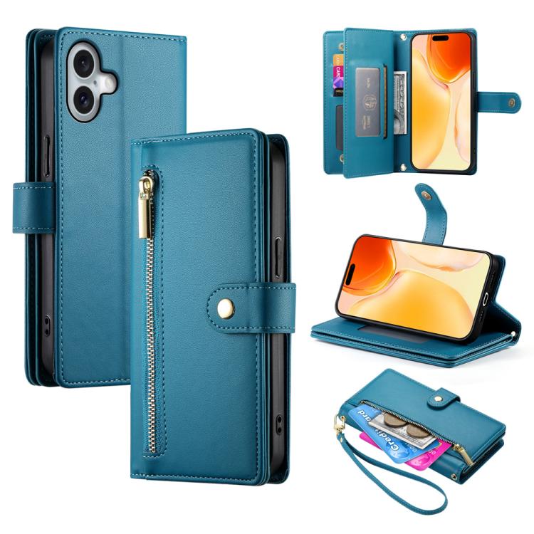 Ví da có khóa kéo và 9 khe đựng thẻ, Ốp lưng điện thoại, Dành cho iPhone 17 Pro Max, Dành cho iPhone 17 Pro, Dành cho iPhone 17, Dành cho iPhone Air, Dành cho iPhone 16e, Dành cho iPhone 16 Pro Max, Dành cho iPhone 16 Pro, Dành cho iPhone 16 Plus