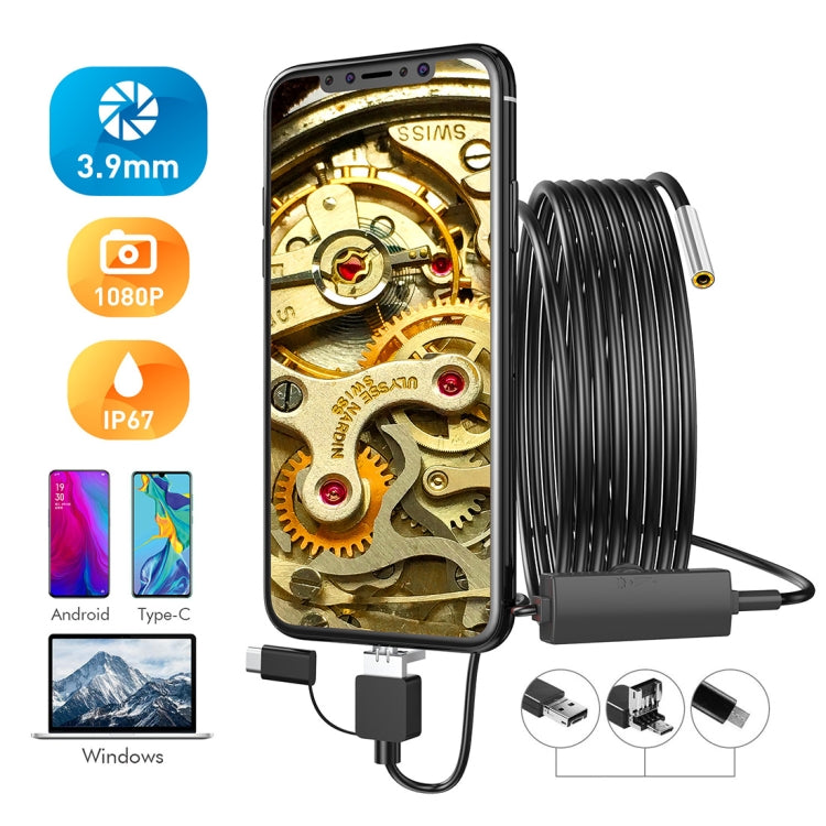 Camera nội soi kỹ thuật số công nghiệp chống nước 3 trong 1 HD 3.9mm inskam107, cáp cứng 1m, cáp cứng 3.5m, cáp cứng 5m
