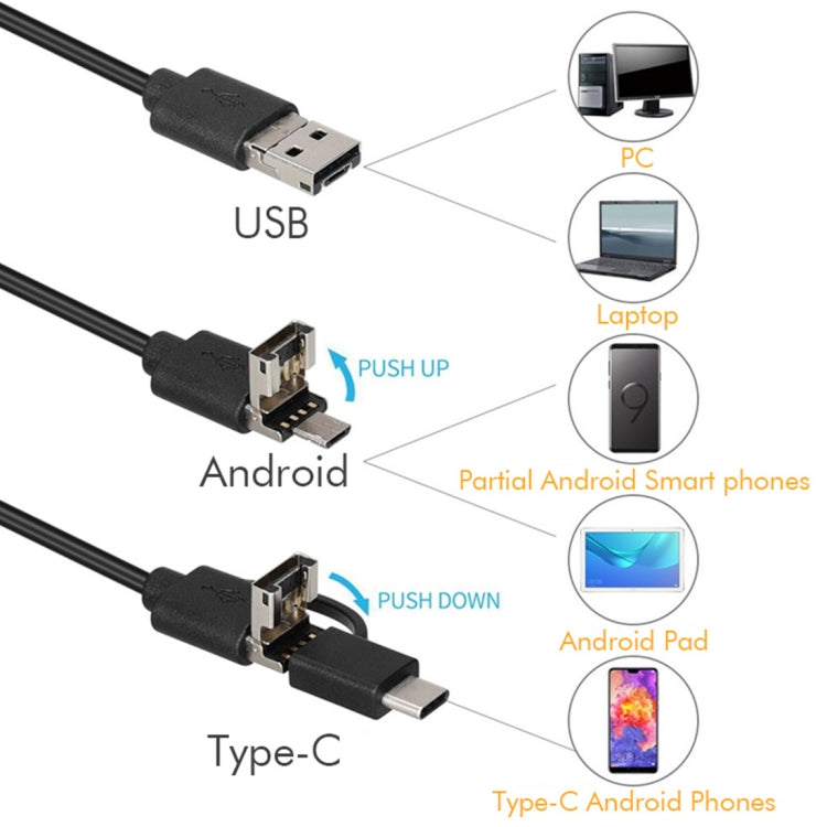 Camera nội soi kỹ thuật số công nghiệp chống nước 3 trong 1 HD 3.9mm inskam107, cáp cứng 1m, cáp cứng 3.5m, cáp cứng 5m